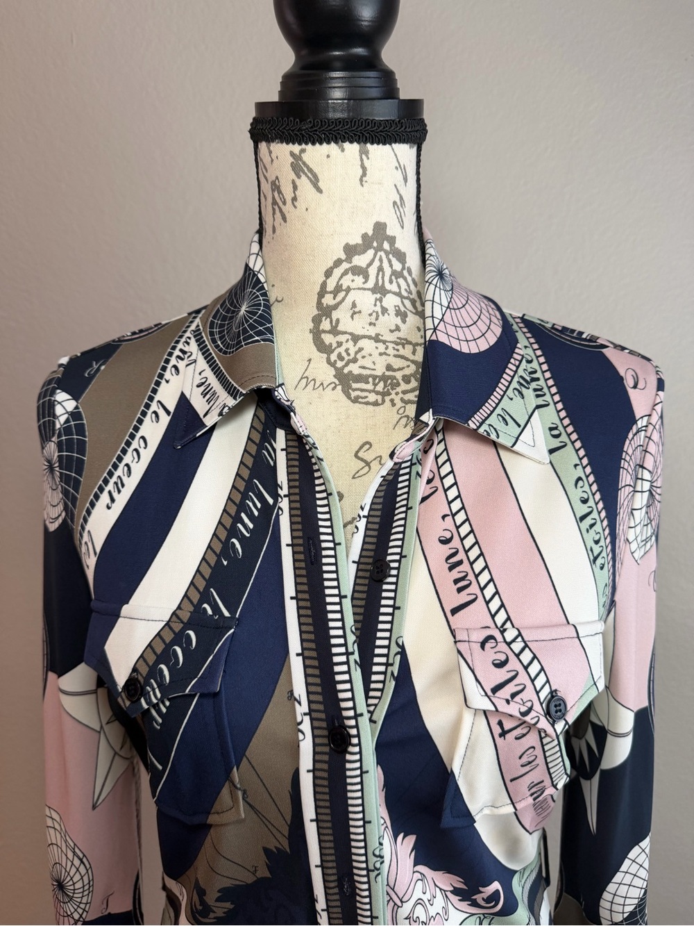 Tory Burch Crista Constellation Scarf Print Shirt Dress | Small - Picture 4 of 8